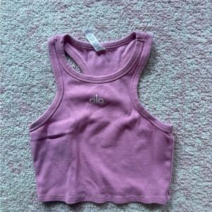 ALO Yoga Pink Ribbed Tank Top